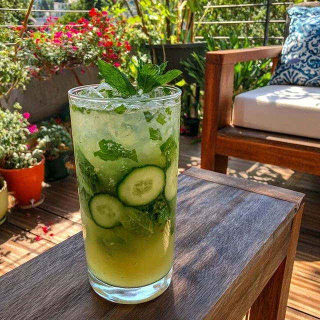 Agua Fresca de Pepino y Menta