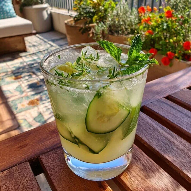 Agua Fresca de Pepino y Menta