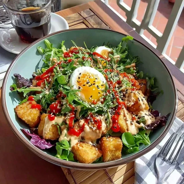Buddha Bowl de Tofu Crujiente con Salsa Tahini