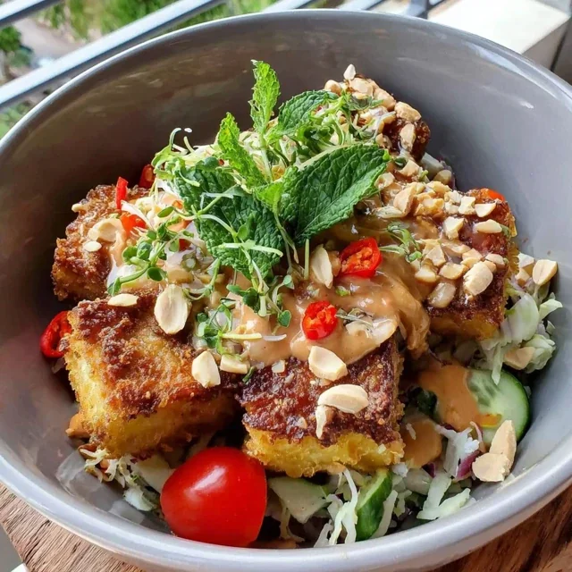 Buddha Bowl de Tofu Crujiente con Salsa Tahini