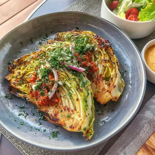 Col Asada en Airfryer con Romesco Casero