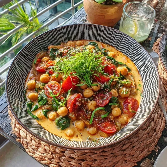 Curry de Garbanzos y Espinacas Exprés