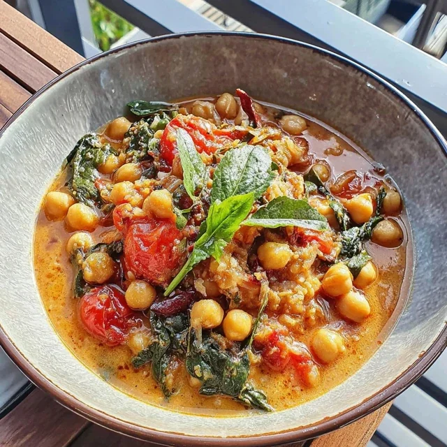 Curry de Garbanzos y Espinacas Exprés