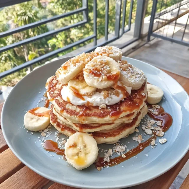 Pancakes Proteicos de Plátano y Avena