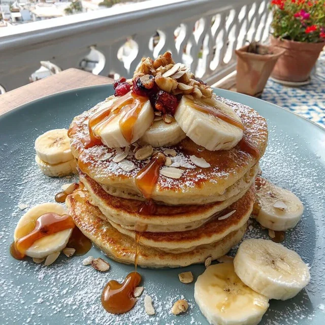 Pancakes Proteicos de Plátano y Avena