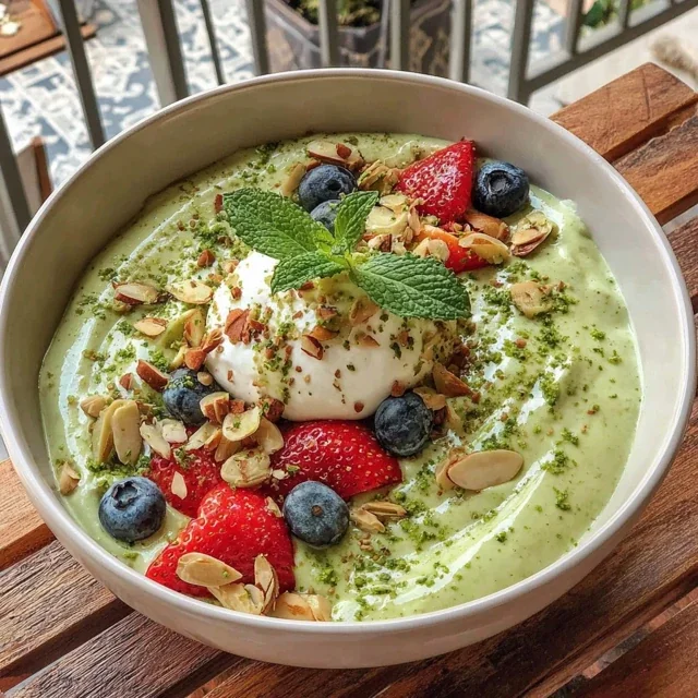 Smoothie Bowl de Mango, Espinacas y Leche de Coco