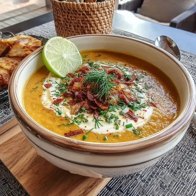 Sopa de Lentejas Rojas con Cúrcuma