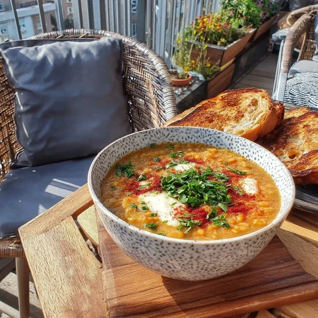 Sopa de Lentejas Rojas con Cúrcuma
