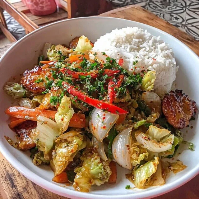 Wok de Verduras Crujientes con Salsa de Jengibre